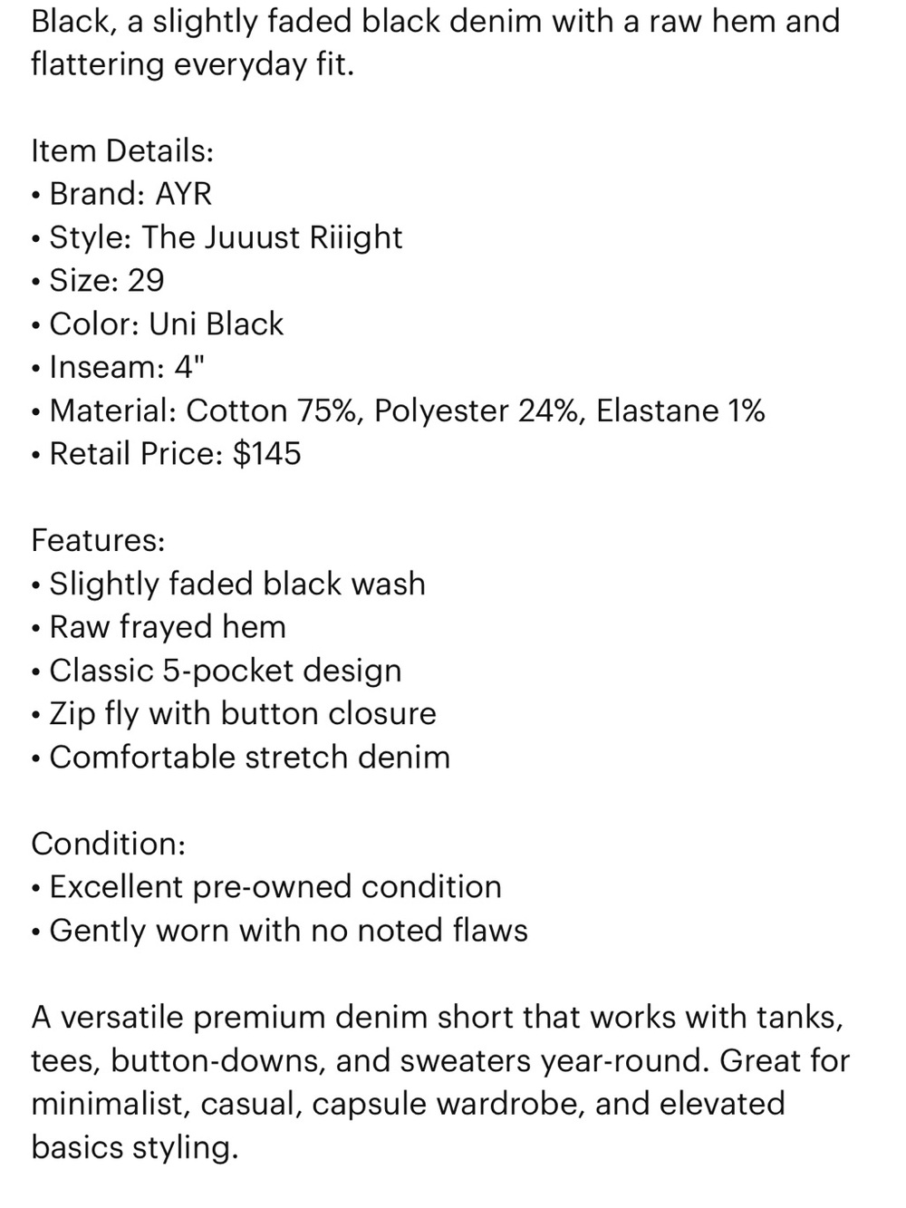 AYR The Juuust Riight Denim Shorts - Picture 6 of 6